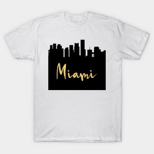 MIAMI FLORIDA DESIGNER SILHOUETTE SKYLINE ART T-Shirt